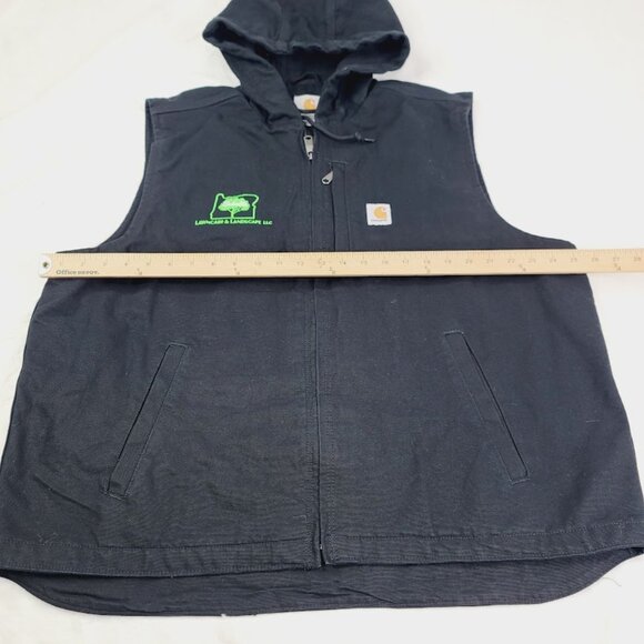 Carhartt Men's Black Sleeveless Duck Hooded Classic Basic Vest Size XL - Picture 5 of 9